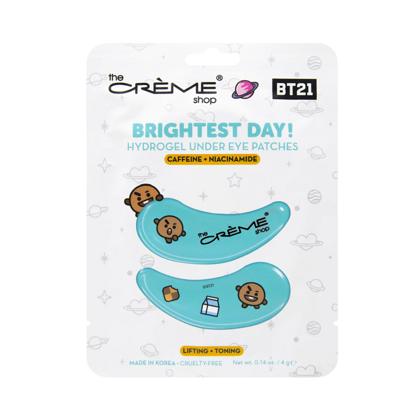 [The Creme Shop] “Brightest Day!” SHOOKY BT21 Hydrogel Under Eye Patches - Caffeine + Niacinamide